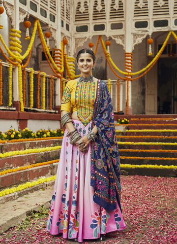 Digital Printed Muslin Cotton Navratri Garba Lehenga Choli